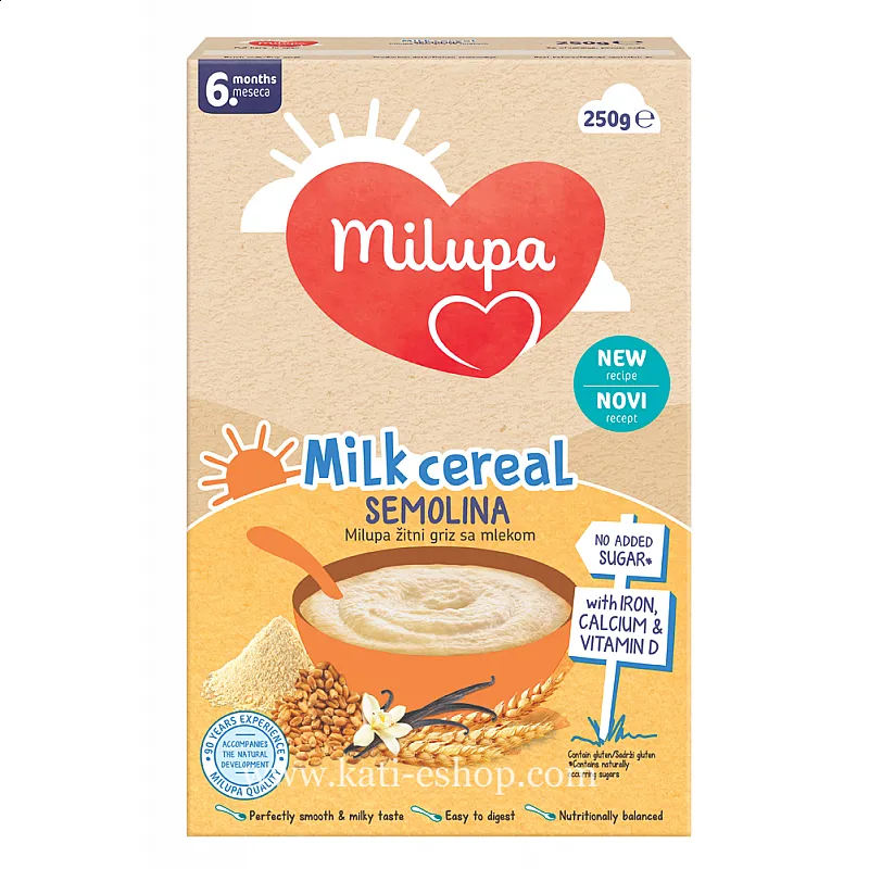 MILUPA Млечна каша пшеничен грис 6м 250г