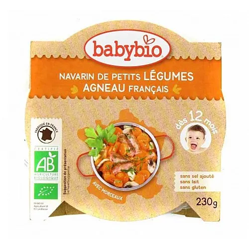 Babybio Био меню с агнешко месо и зеленчуци-купичка 12м. 230г
