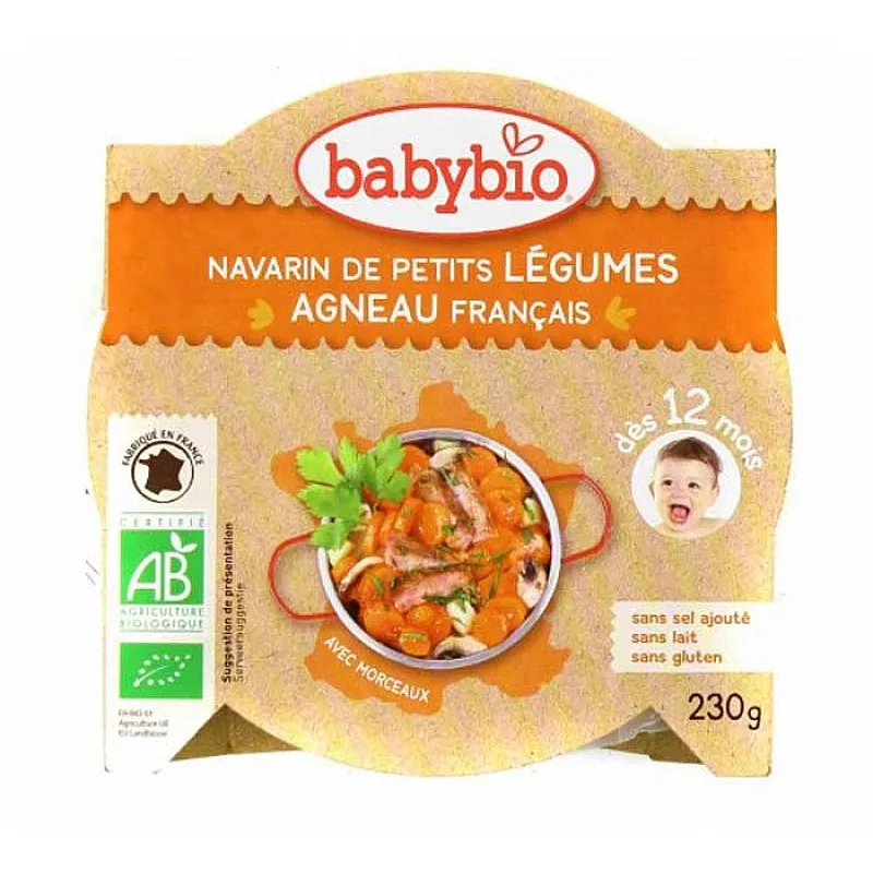 Babybio Био меню с агнешко месо и зеленчуци-купичка 12м. 230г