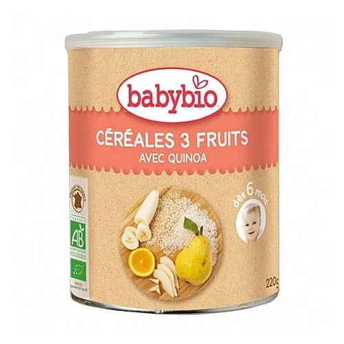 Babybio Био каша за бебета с киноа, плодове, зърнени храни 6м. 200г