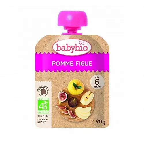 Babybio Био Плодов мус за бебета Ябълки и смокини 6м 90г