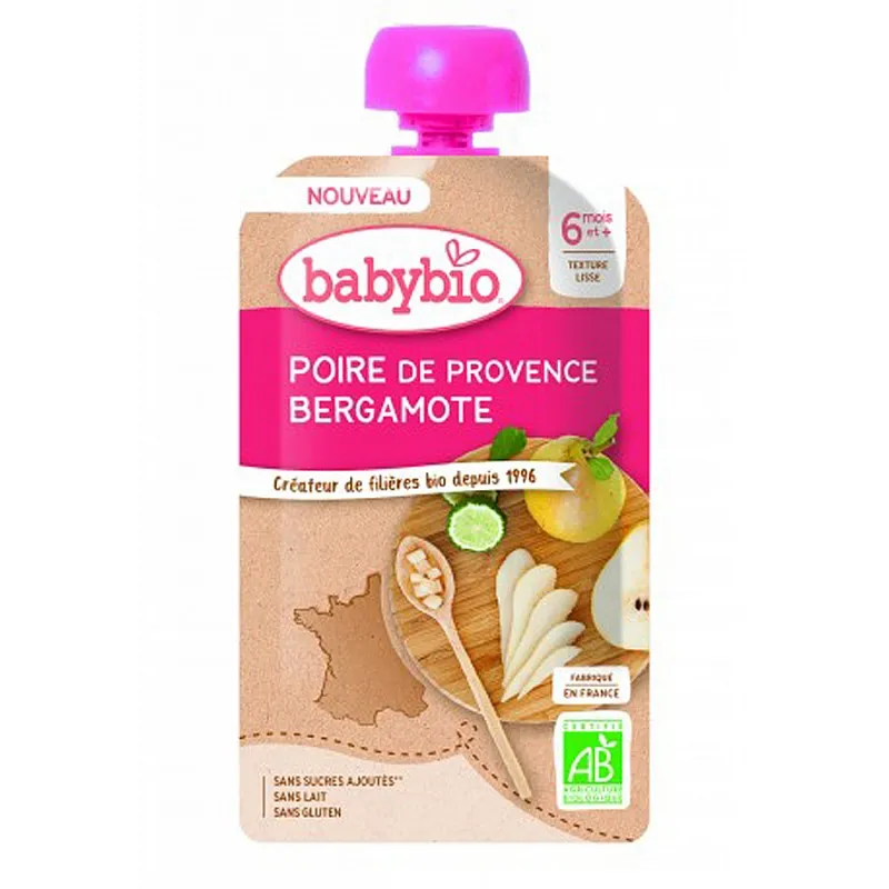 Babybio Плодов мус Круша с Бергамот 6м. 120г