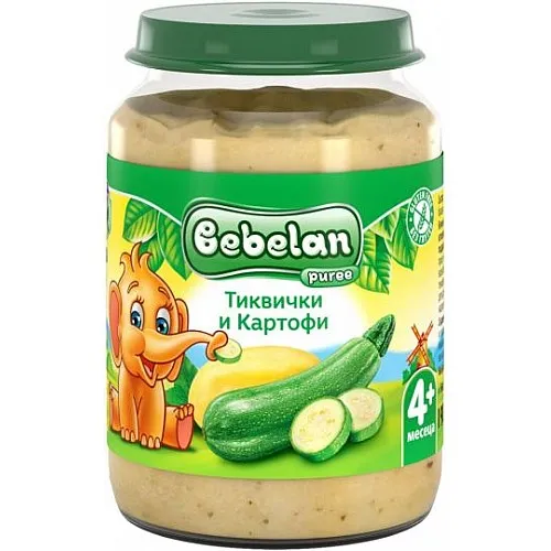 BEBELAN Пюре тиквички и картофи  4м. 190г