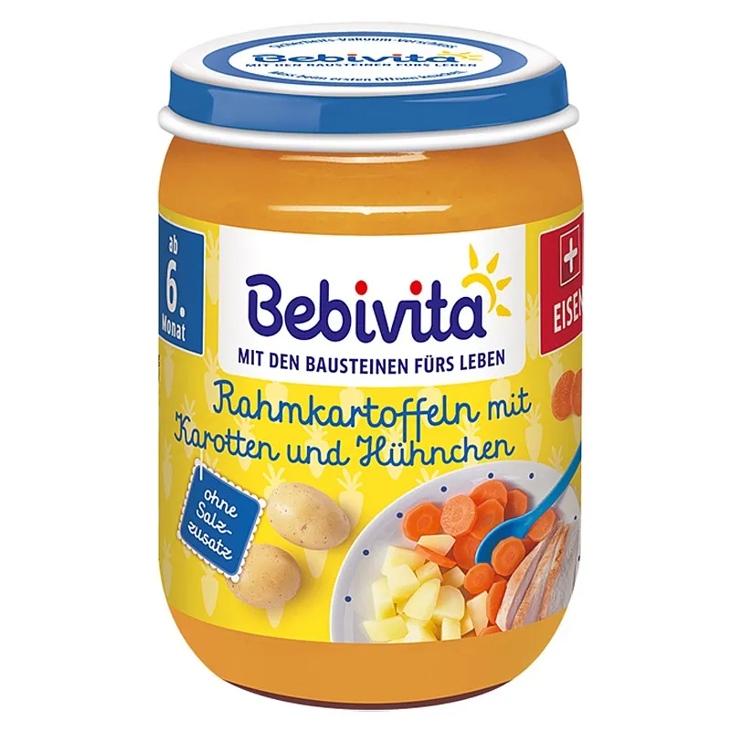 BEBIVITA Картофи с моркови и пиле 6м. 190гр BEBIVITA Картофи с моркови и пиле 6м. 190гр