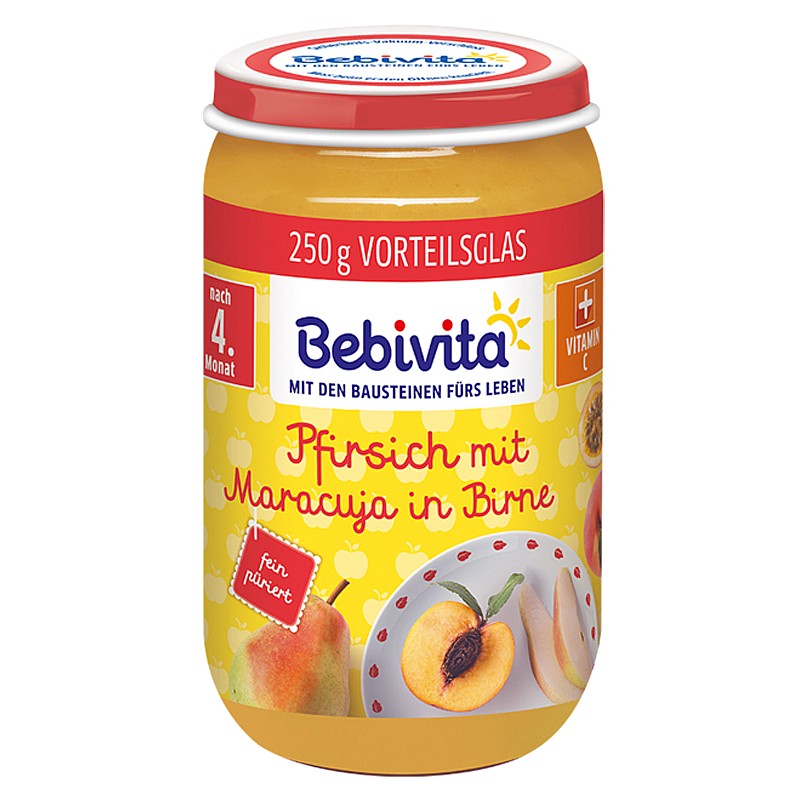 BEBIVITA Круша праскова и маракуя 4м. 250г BEBIVITA Круша праскова и маракуя 4м. 250г