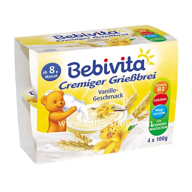 BEBIVITA Пудинг грис с ванилия 8м. 4х100г