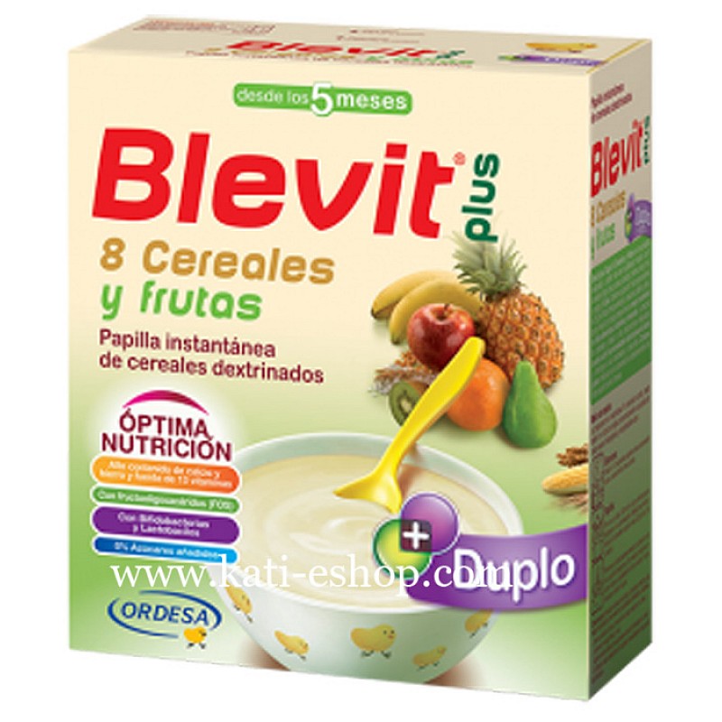 Blevit plus Дупло Каша 8 житни растения с плодове 5м. 600г Blevit plus Дупло Каша 8 житни растения с плодове 5м. 600г
