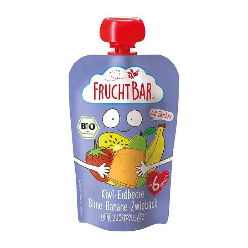 Fruchtbar Био Киви, круша, банан и сухар 6м. 100г