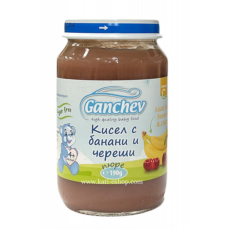 GANCHEV Кисел с банани и череши 4м. 190г GANCHEV Кисел с банани и череши 4м. 190г