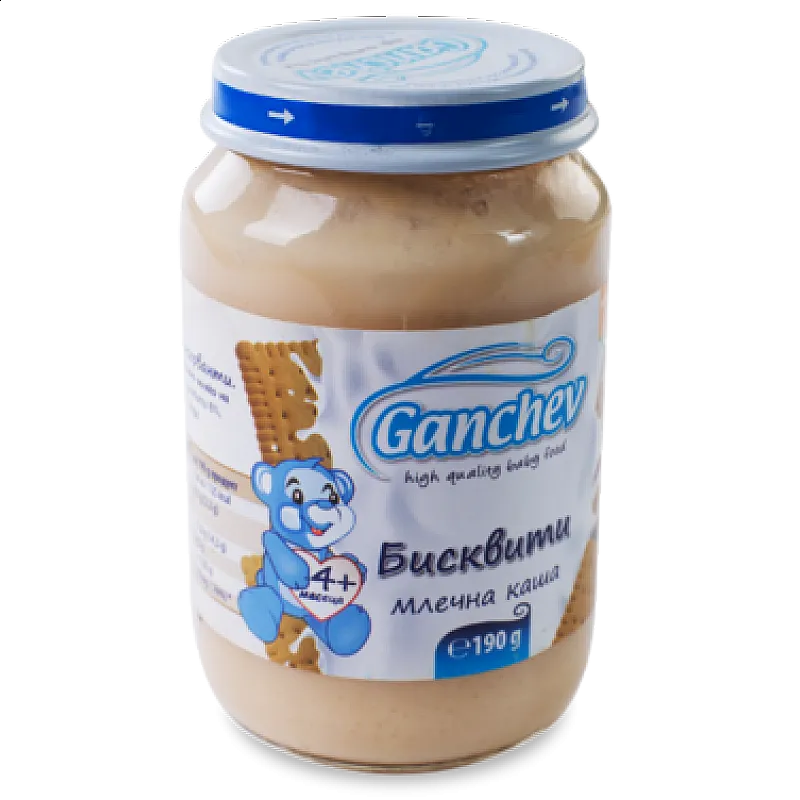GANCHEV Млечна каша с  бисквити 4м. 190г