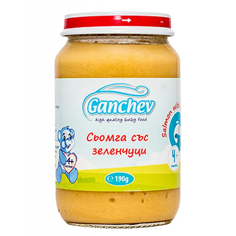 GANCHEV Пюре от сьомга и зеленчуци 4м. 190г