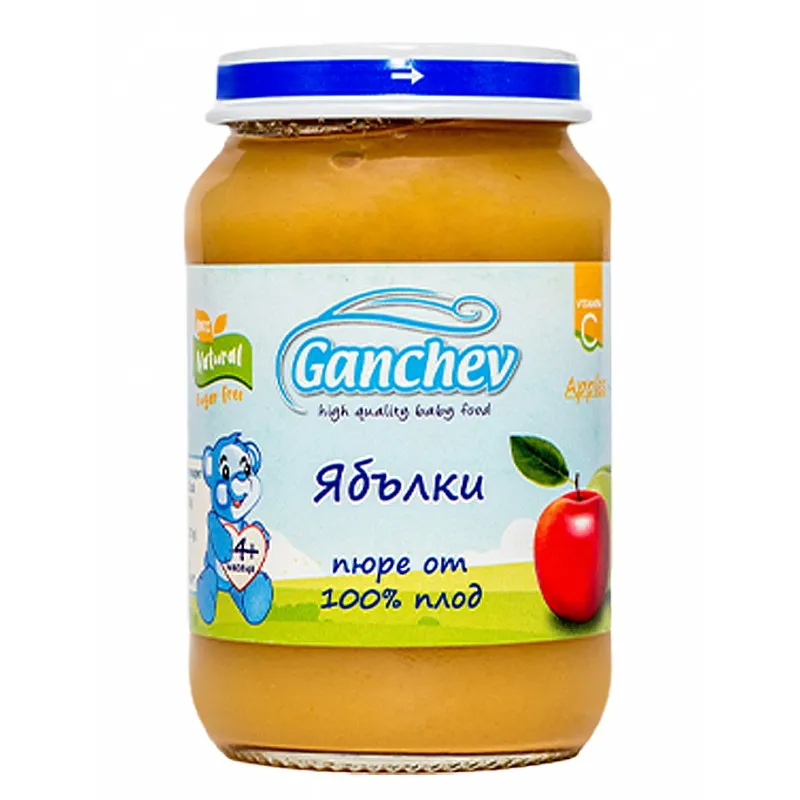 GANCHEV 100% плод - Пюре от ябълки 4м. 190г