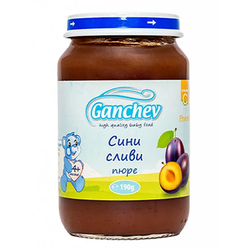GANCHEV Пюре от сини сливи 4м. 190г
