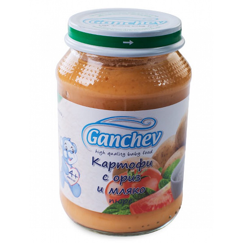 GANCHEV Пюре от картофи с ориз и мляко 4м. 190г GANCHEV Пюре от картофи с ориз и мляко 4м. 190г