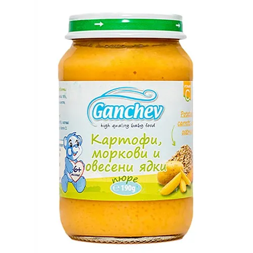 GANCHEV Пюре от картофи и моркови с овесени ядки 6м. 190г