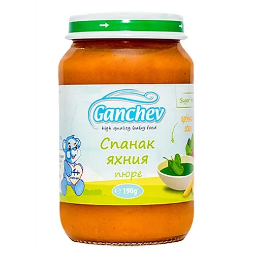 GANCHEV Пюре от спанак яхния 4м. 190г