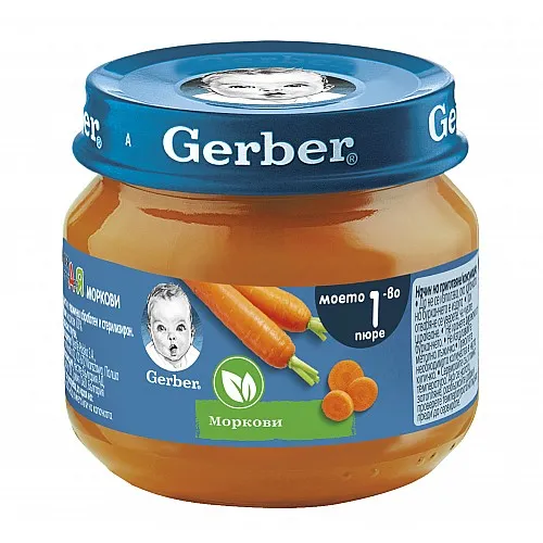 GERBER Пюре от моркови  4м.  80г