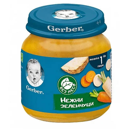 GERBER Пюре Нежни зеленчуци 4м. 125г