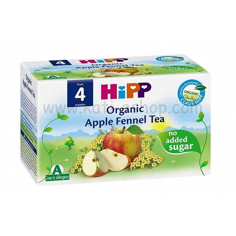 HiPP БИО чай копър и ябълка пакетчета 4м. 30г