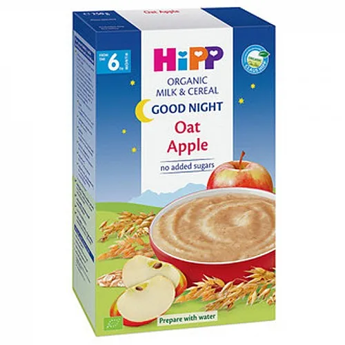HiPP БИО Инстантна каша „Лека нощ” – овес и ябълка 6м. 250г