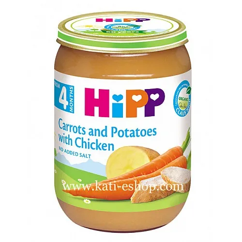 HiPP БИО Моркови и картофи с пиле 4м. 190г