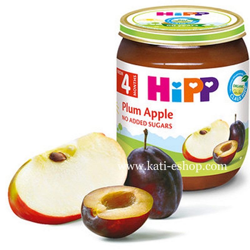 HiPP БИО Сливи и ябълки 4м. 125г HiPP БИО Сливи и ябълки 4м. 125г