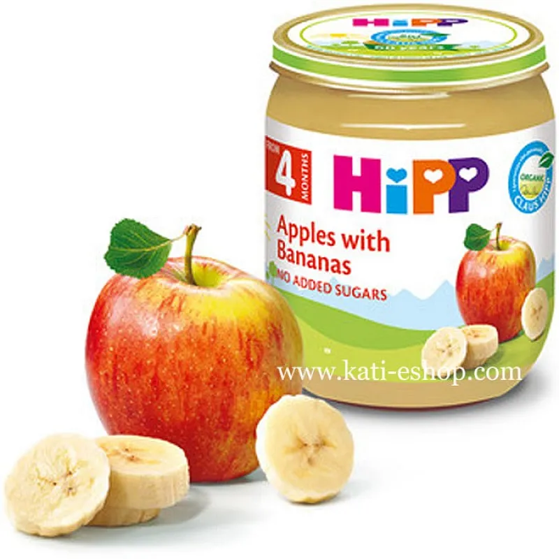 HiPP БИО Ябълки с банан 4м. 125г