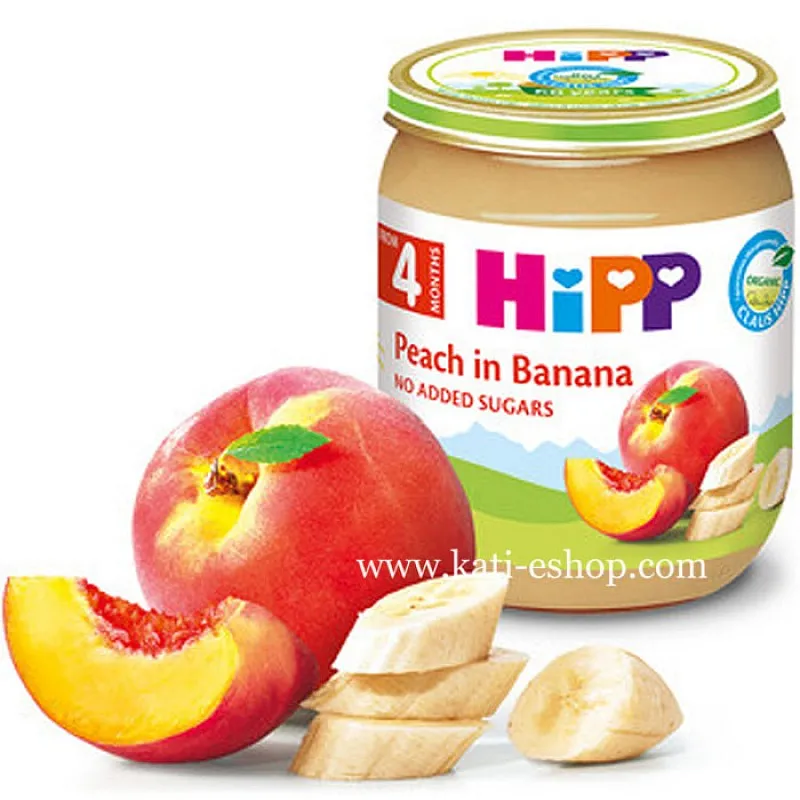 HiPP БИО Праскови с банани 4м. 125г