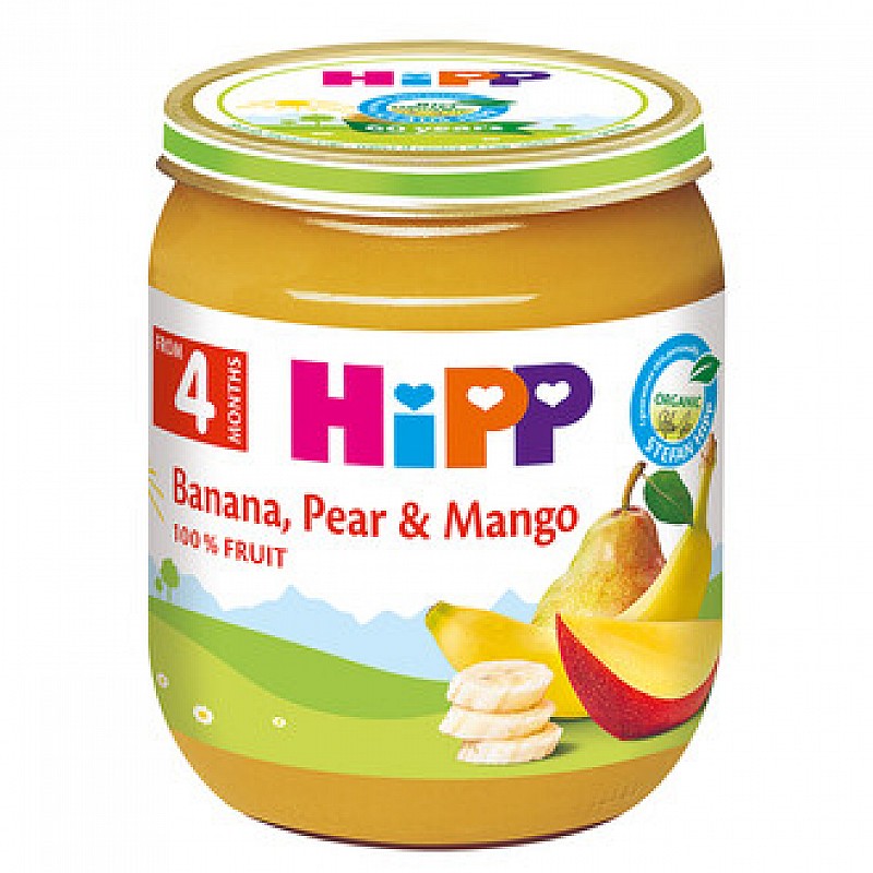 HiPP БИО Банан, круша и манго 4м. 125г HiPP БИО Банан, круша и манго 4м. 125г