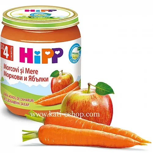 HiPP БИО Моркови с ябълки 4м. 125г