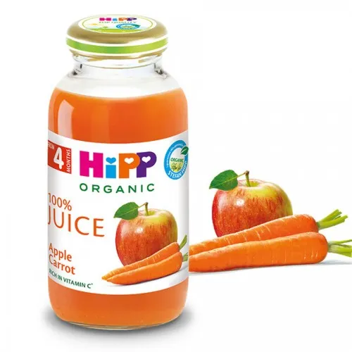 HiPP БИО Сок от ябълки и моркови 4м. 200ml