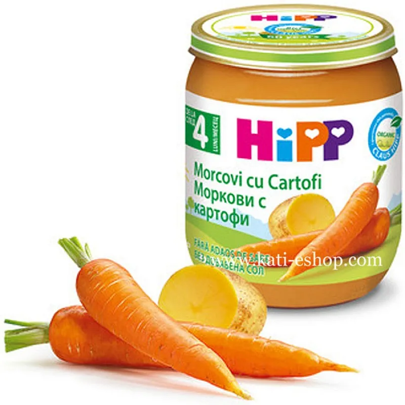 HiPP БИО Ранни моркови с картофи 4м. 125г