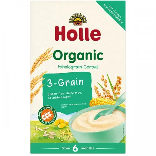 HOLLE БИО Бебешка каша с 3 вида зърна 6м. 250г