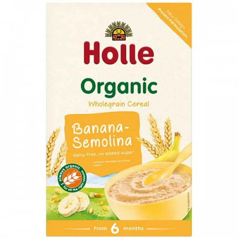 HOLLE БИО Плодова каша Банан и грис 6м. 250г