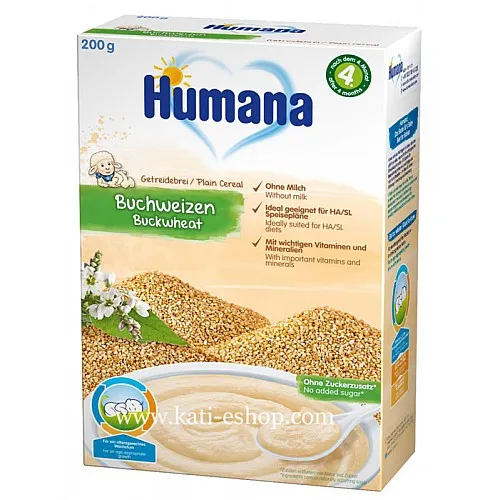 HUMANA Безмлечна каша с елда 4м.+ 200г