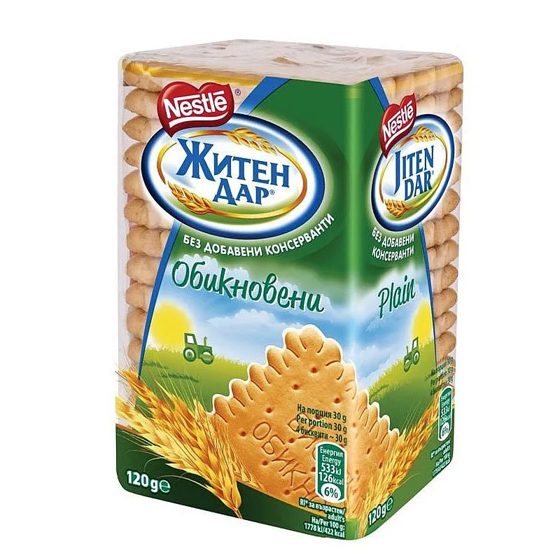 Бисквити Житен Дар Обикновени 120г