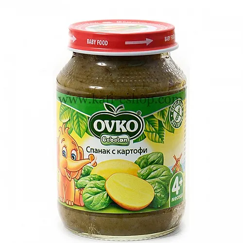 OVKO Пюре спанак с картофи 4м. 190г