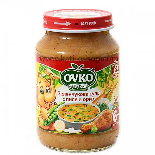 OVKO Зеленчукова супа с пилешко 7м. 190г