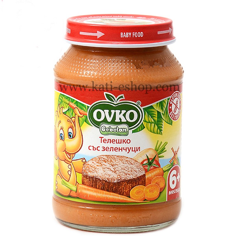 OVKO Телешко със зеленчуци 6м. 190г OVKO Телешко със зеленчуци 6м. 190г