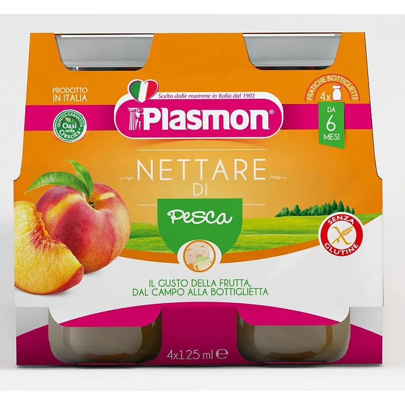 PLASMON Нектар от праскова 6м. 4х125мл