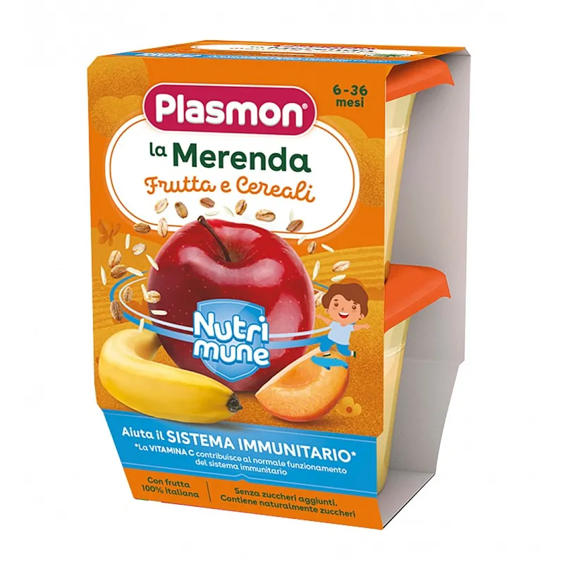Plasmon Млечен десерт Нутримюн микс плодове и овесени ядки 6м. 2х120г