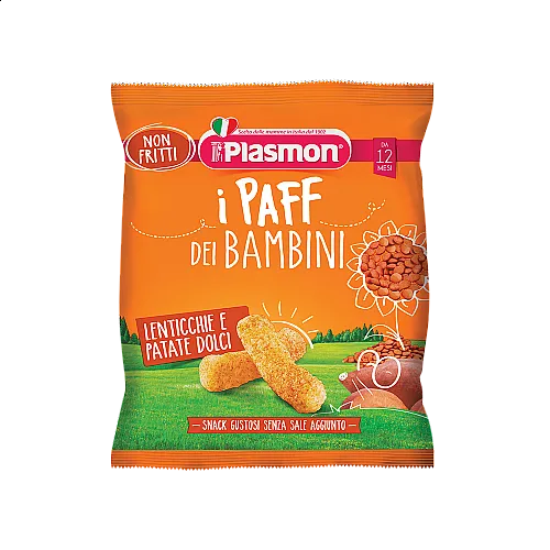 PLASMON Паф хрупанки леща и сладки картофи 12м. 15г