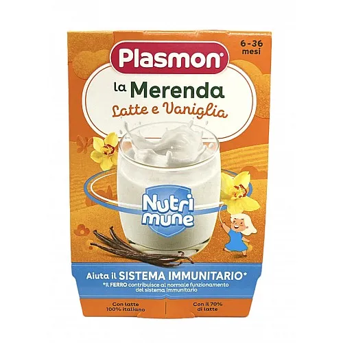 PLASMON Млечен десерт ванилия 6м. 2х120г