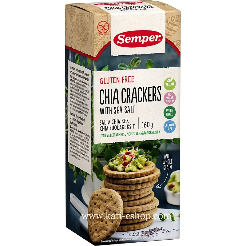 Semper Бисквити Чия без глутен 160г - с морска сол