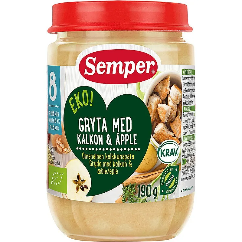 Semper ЕКО Пуешка яхния с ябълка 8м. 190г