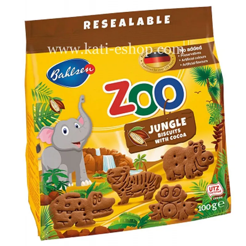 Leibniz Какаови бисквити Zoo jungle 100г