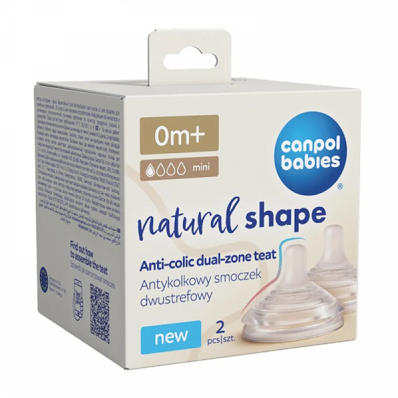 Canpol Биберони за шише Natural Shape, 0м+, 2 бр. H