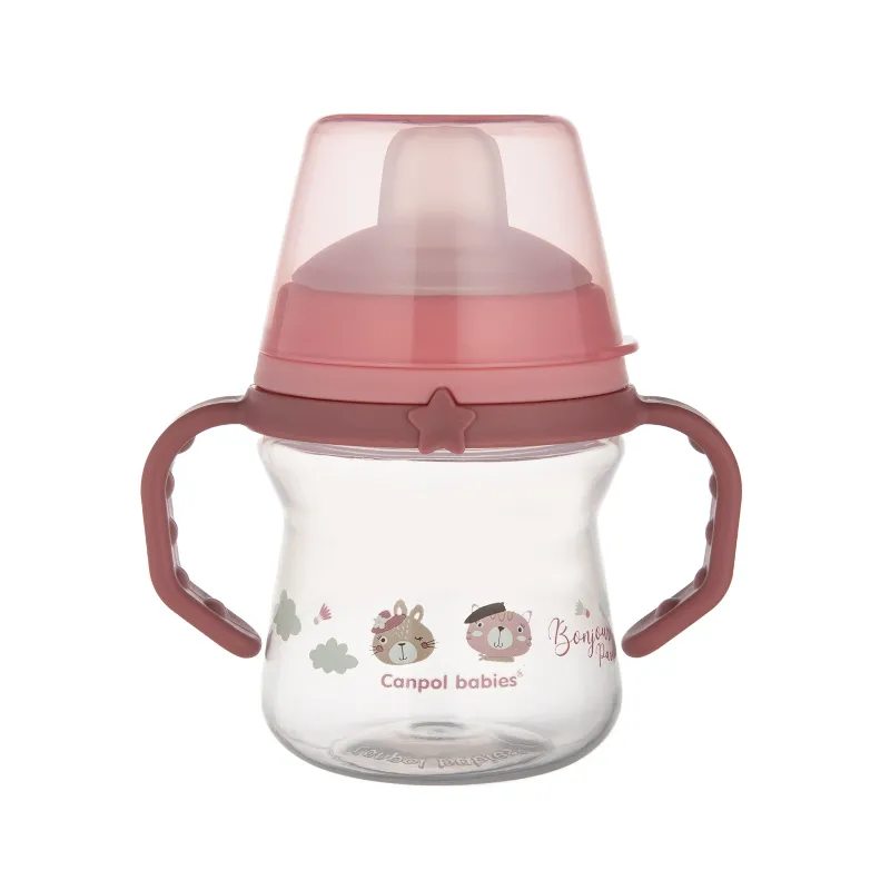 Canpol babies Чаша със сламка 150 мл BONJOUR PARIS pink