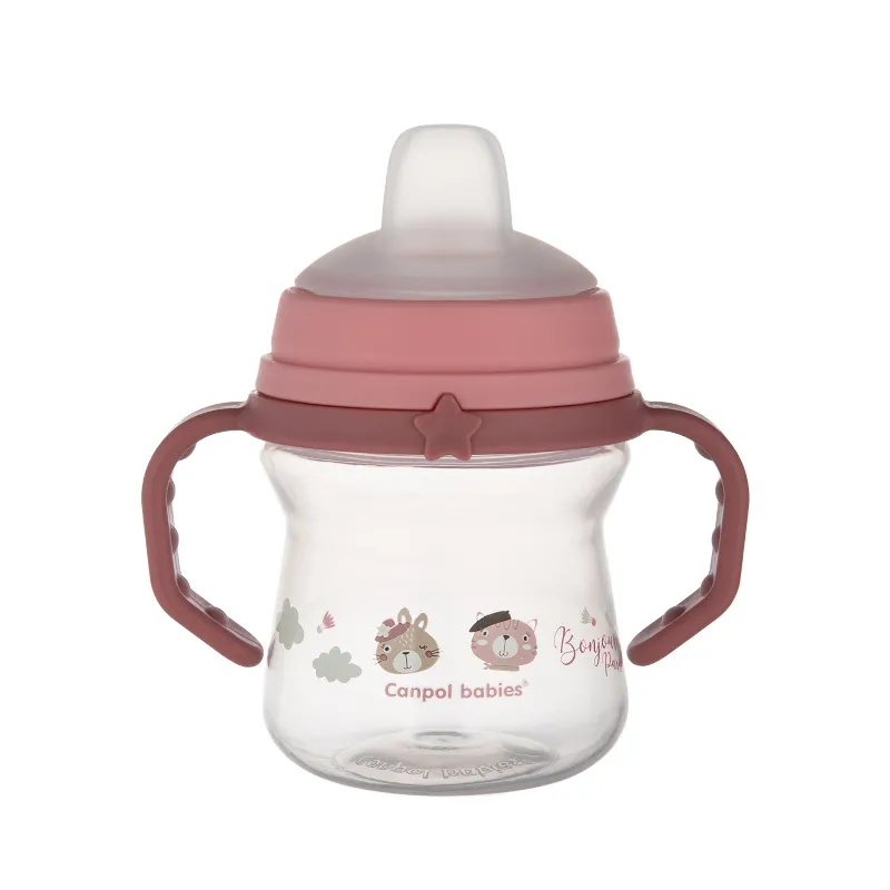Canpol babies Чаша със сламка 150 мл BONJOUR PARIS pink
