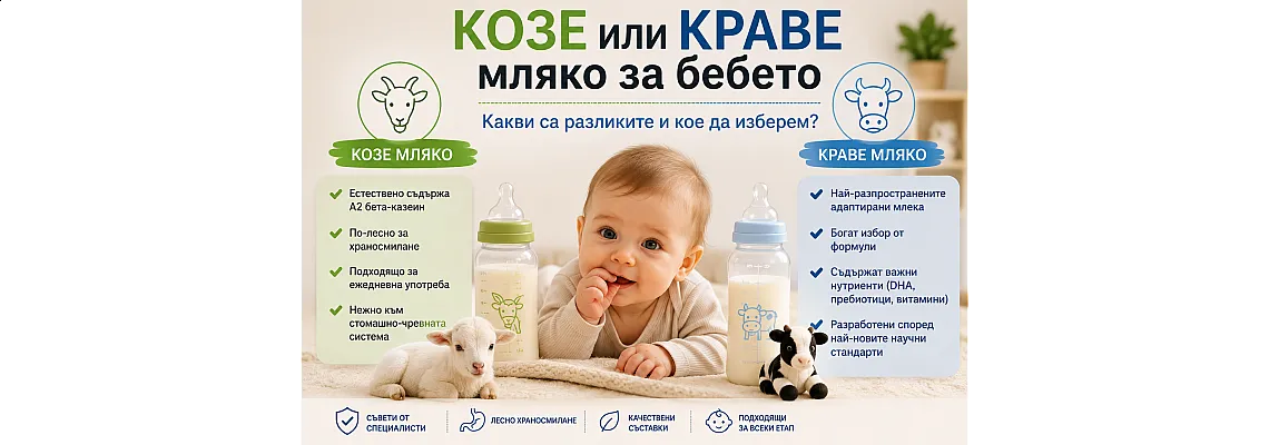 Козе или краве мляко за бебето – какви са разликите и кое да изберем?
